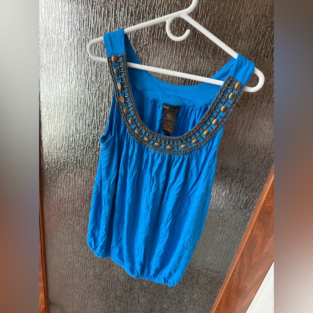Grace Elements Embellished Scoop-Neck Top – Size Large
